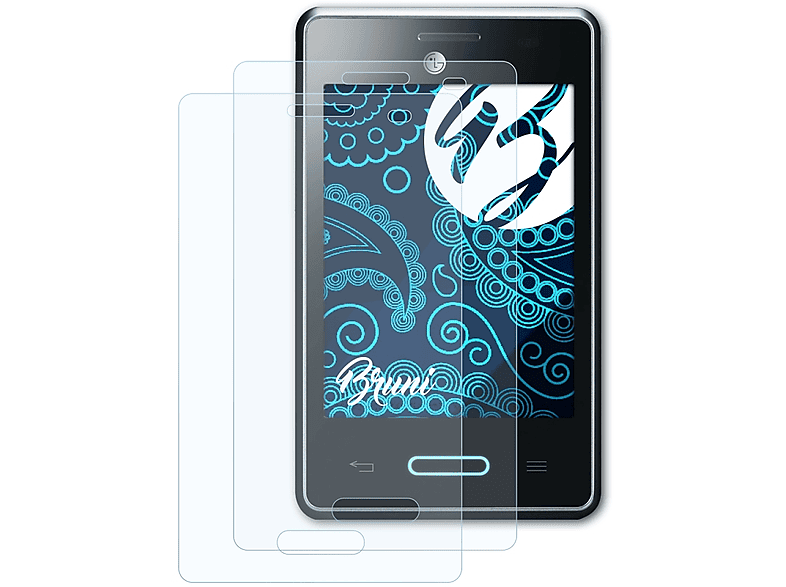 BRUNI 2x Basics-Clear Schutzfolie(für LG Optimus L3 II (E430))