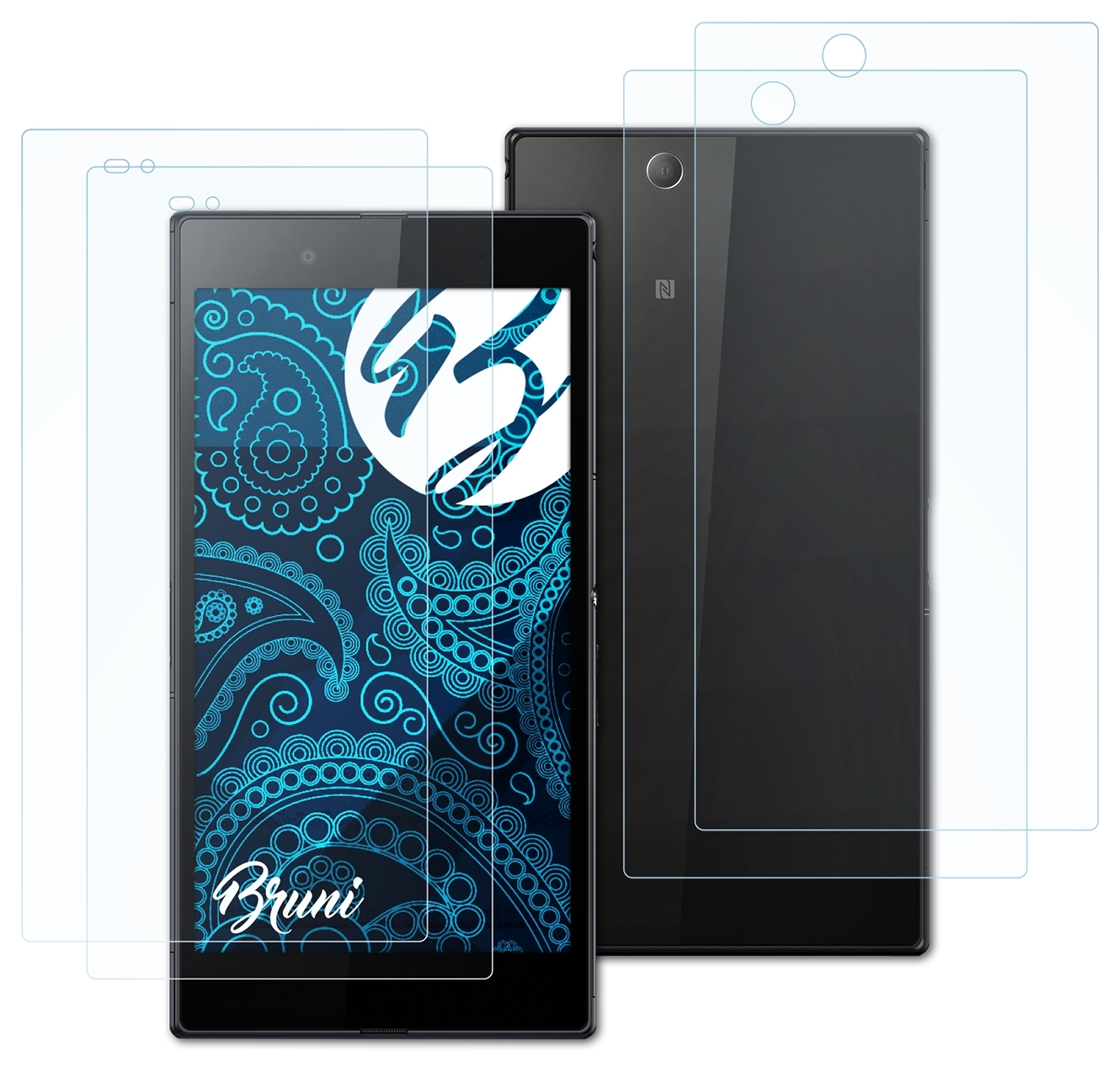 BRUNI 2x Basics-Clear Schutzfolie(für Xperia Ultra) Sony Z