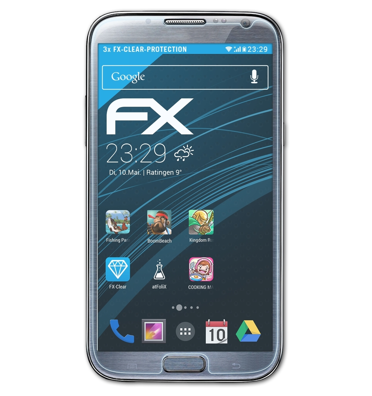 Galaxy Note 3x (GT-N7100)) FX-Clear Samsung 2 ATFOLIX Displayschutz(für