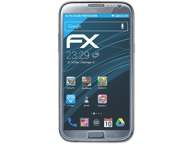 Displayschutz(für Samsung 2 Note 3x (GT-N7100)) Galaxy FX-Clear ATFOLIX