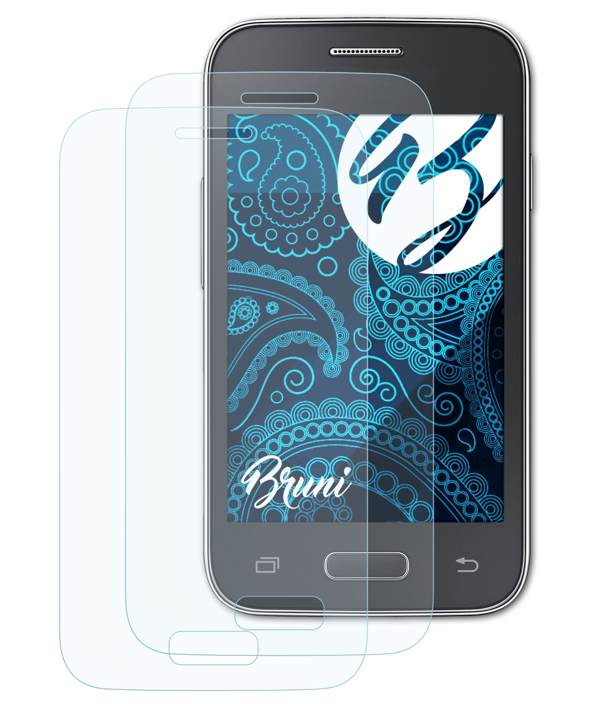 BRUNI 2x Basics-Clear 2) Young Schutzfolie(für Samsung Galaxy