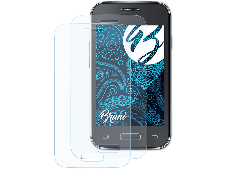 BRUNI 2x Basics-Clear Schutzfolie(für Samsung Galaxy Young 2)
