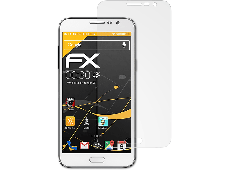 ATFOLIX 3x Max) Samsung Displayschutz(für Grand Galaxy FX-Antireflex