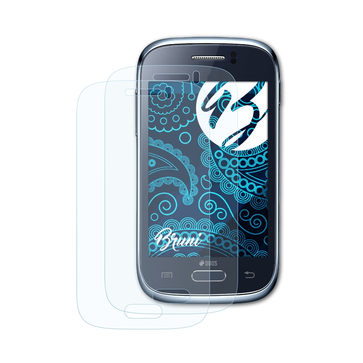 BRUNI 2x Basics-Clear Schutzfolie(für Samsung Young Young Duos) Galaxy 