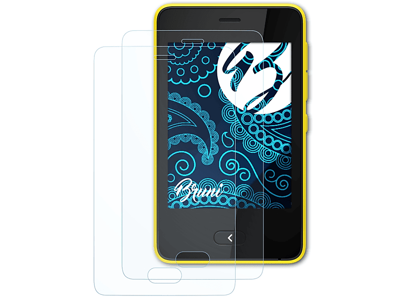 BRUNI 2x Basics-Clear Schutzfolie(für Nokia Asha 501)
