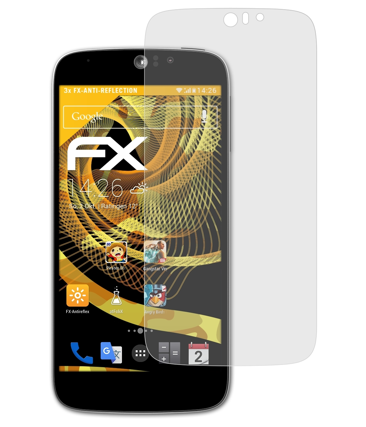 ATFOLIX 3x FX-Antireflex Displayschutz(für Liquid Z Acer Jade (Plus))