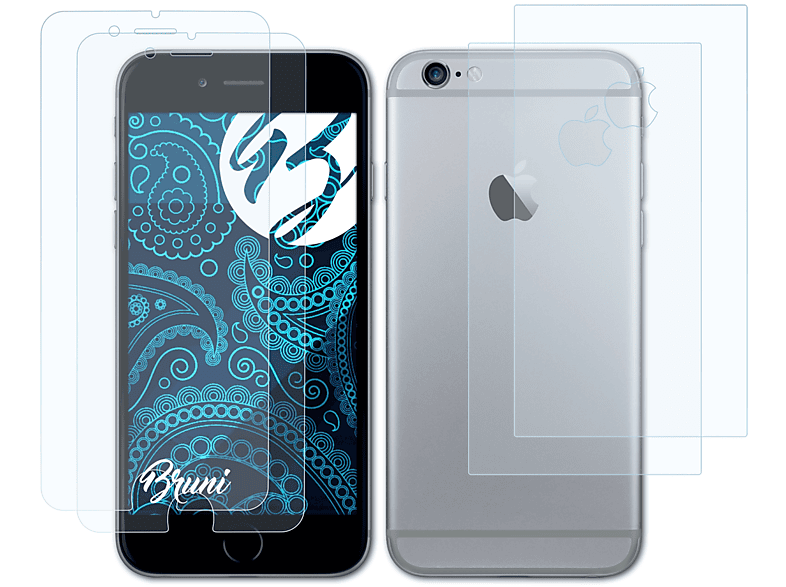 Basics-Clear Apple BRUNI iPhone 2x 6) Schutzfolie(für