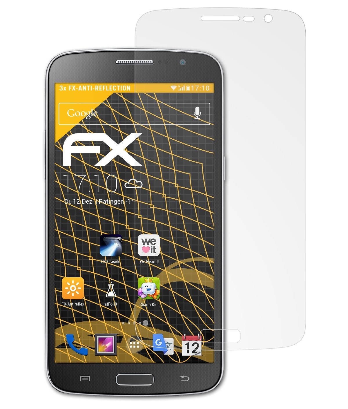 2) ATFOLIX Grand 3x Samsung FX-Antireflex Galaxy Displayschutz(für