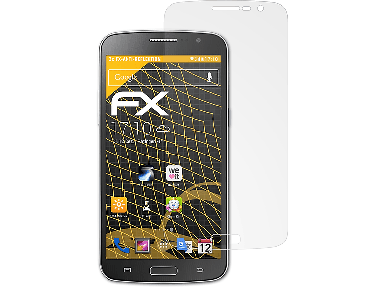 Displayschutz(für Galaxy Samsung Grand ATFOLIX FX-Antireflex 3x 2)