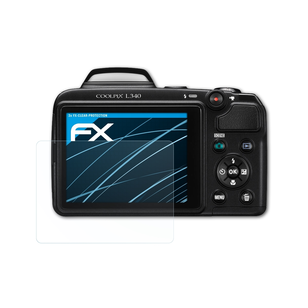 ATFOLIX 3x Coolpix Nikon Displayschutz(für FX-Clear L340)