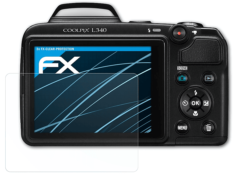 ATFOLIX 3x Coolpix Nikon Displayschutz(für FX-Clear L340)