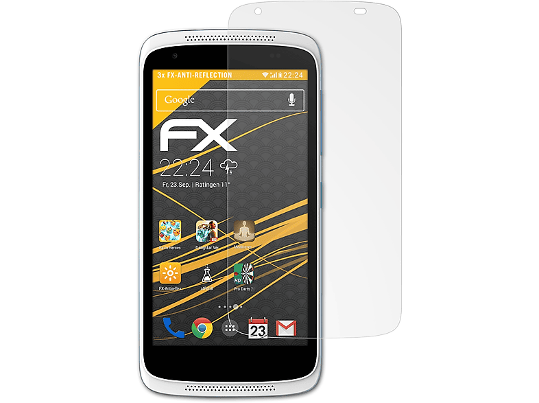 ATFOLIX 3x FX-Antireflex Displayschutz(für HTC Desire 526G+)
