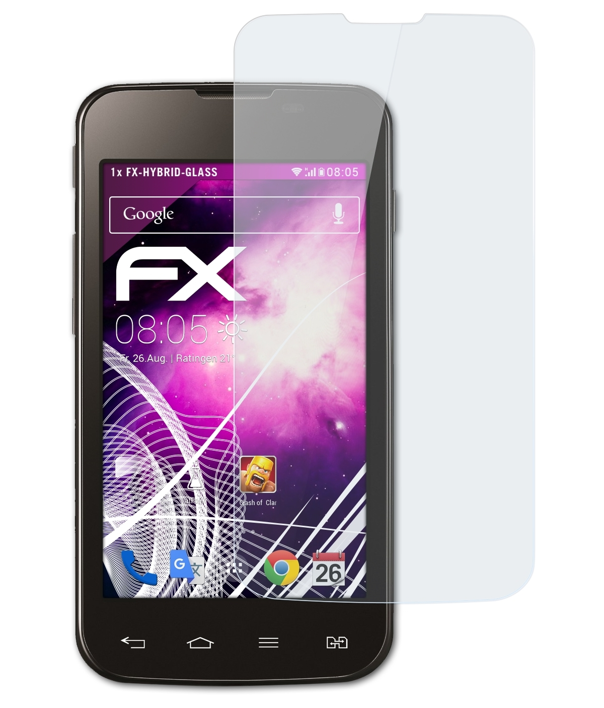 ATFOLIX FX-Hybrid-Glass Schutzglas(für LG Optimus L5 II Dual (E455))