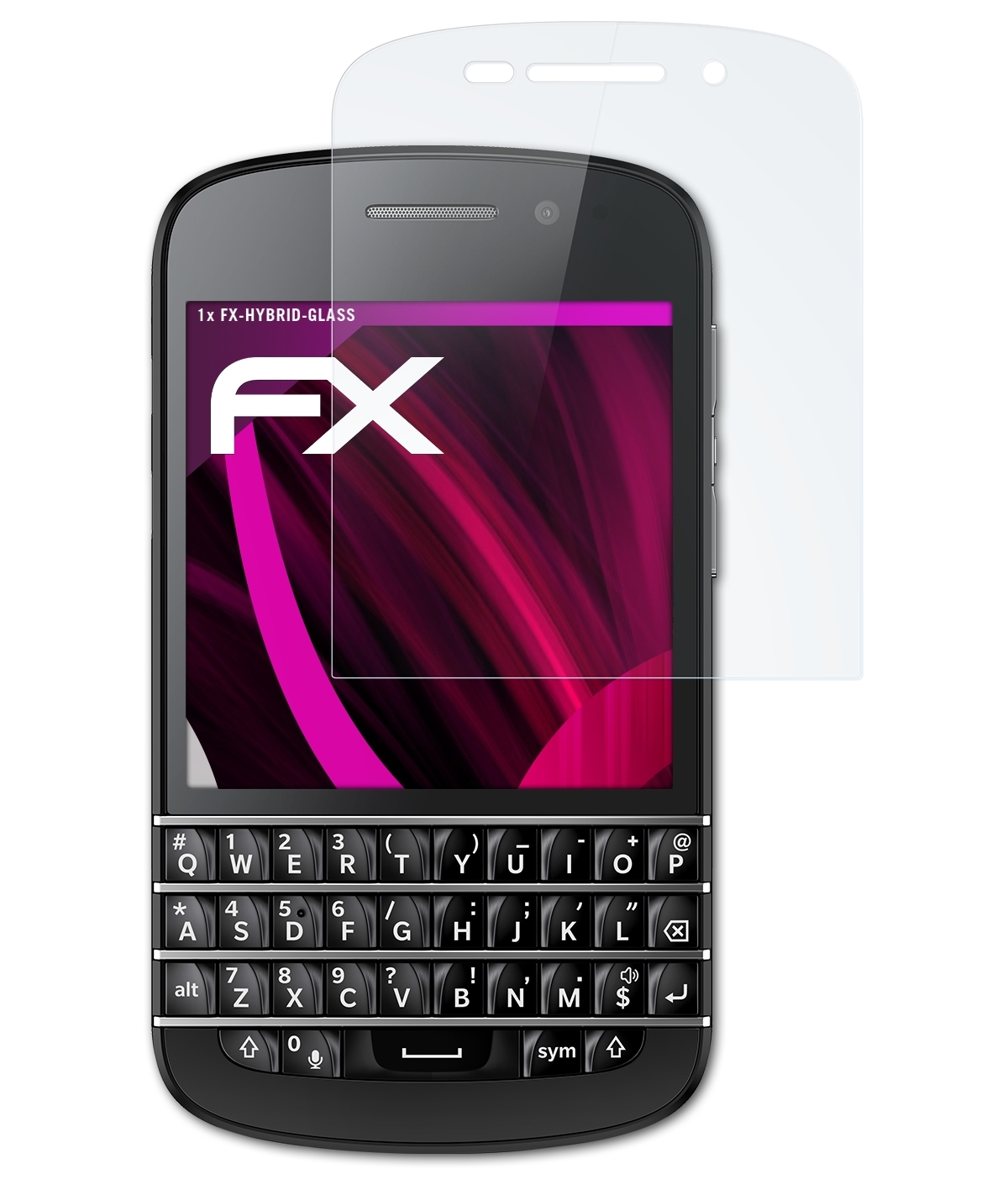 ATFOLIX FX-Hybrid-Glass Schutzglas(für Q10) Blackberry