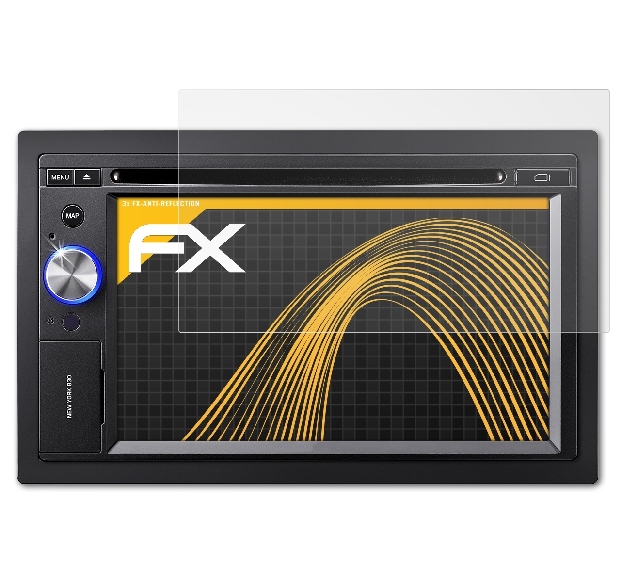 ATFOLIX 3x FX-Antireflex Displayschutz(für Blaupunkt 830 / York New 835)