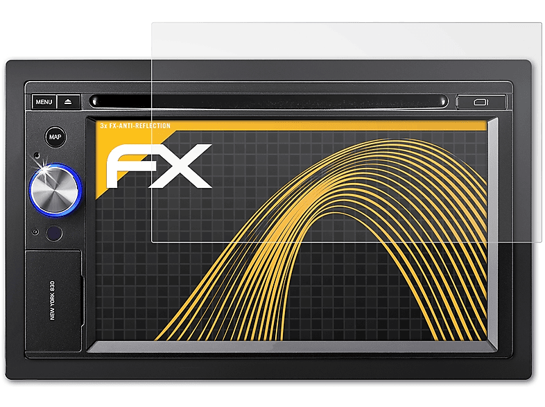ATFOLIX 3x FX-Antireflex Displayschutz(für Blaupunkt New York 830 / 835)