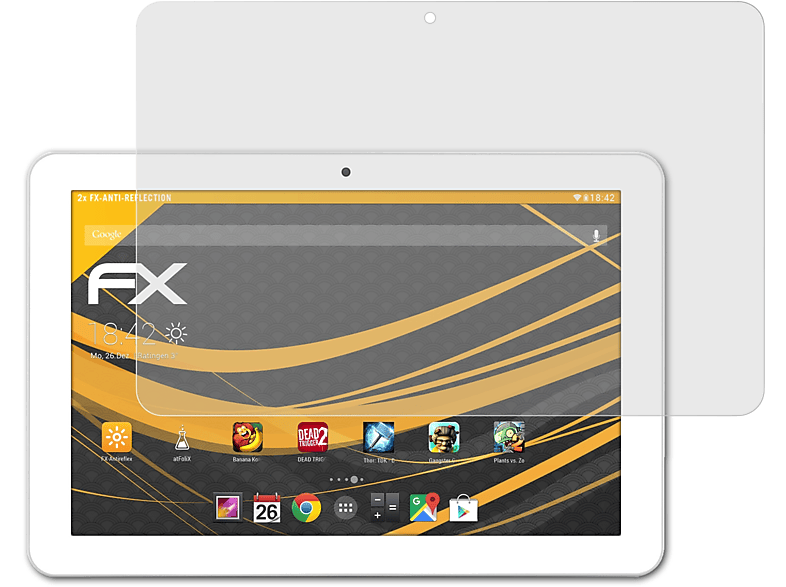 ATFOLIX 2x Displayschutz(für Acer FX-Antireflex 10 (A3-A20)) Tab Iconia
