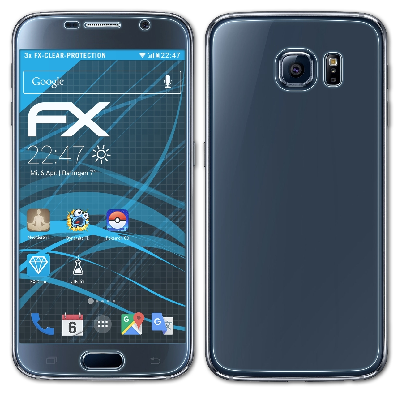 S6) 3x ATFOLIX Displayschutz(für Samsung FX-Clear Galaxy