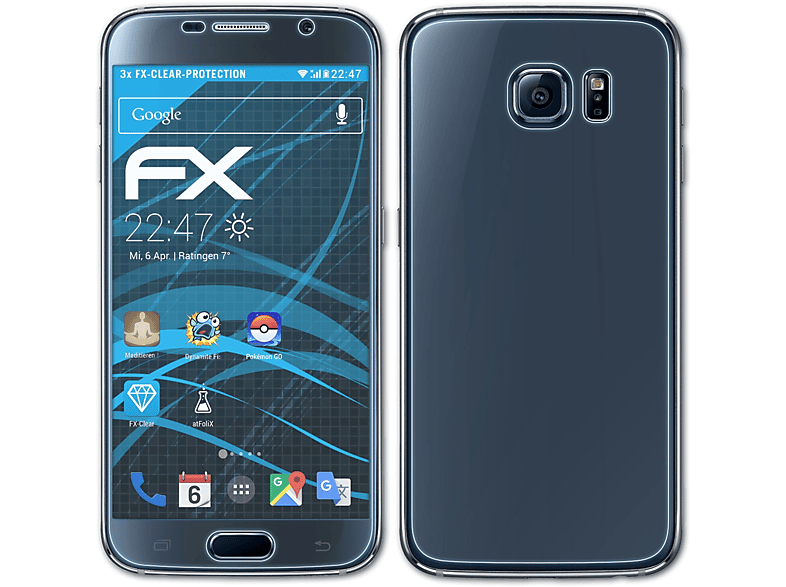 3x Galaxy S6) Samsung FX-Clear ATFOLIX Displayschutz(für