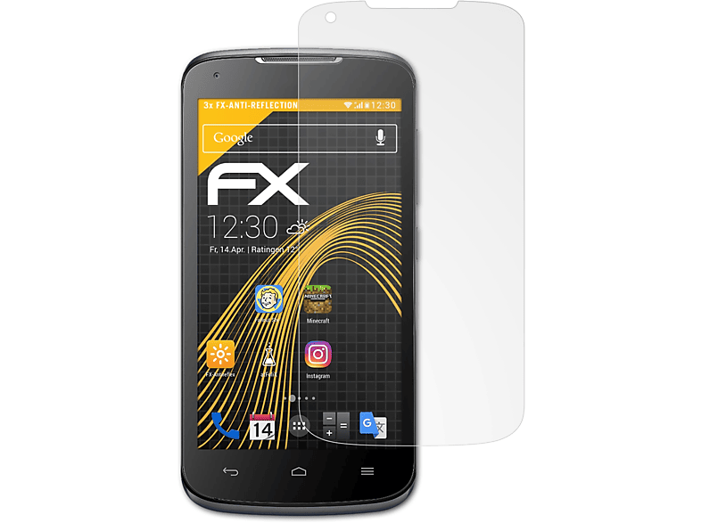 ATFOLIX 3x FX-Antireflex Displayschutz(für Huawei Y540) Ascend