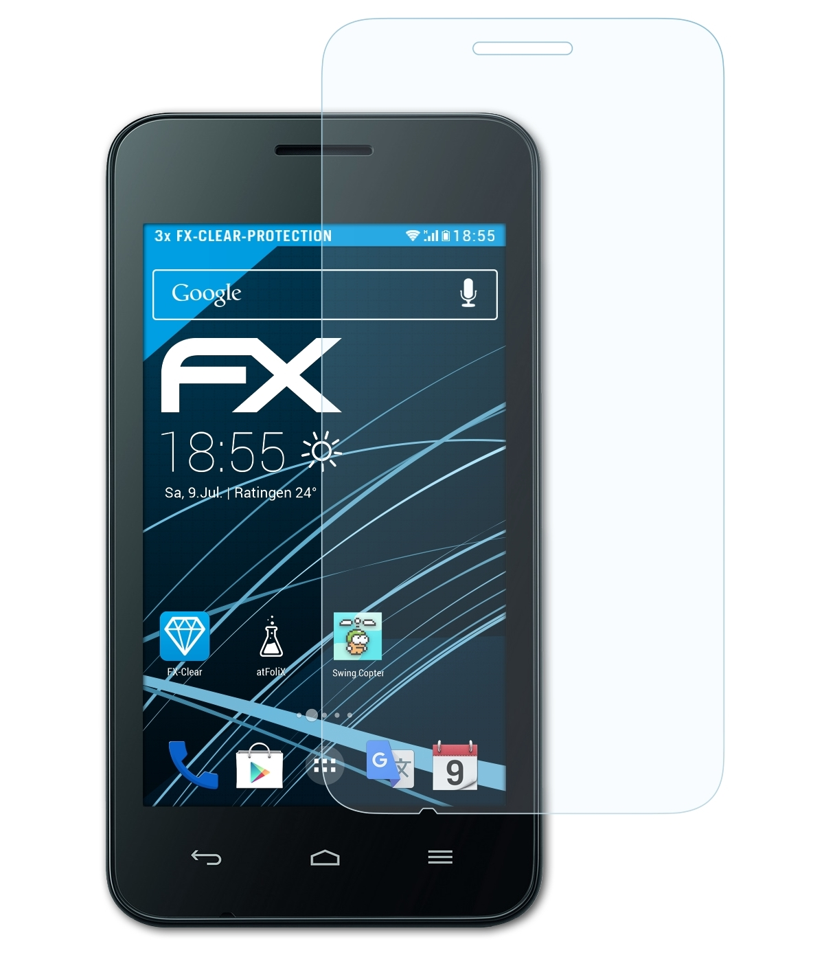 ATFOLIX 3x FX-Clear Displayschutz(für Y330) Ascend Huawei