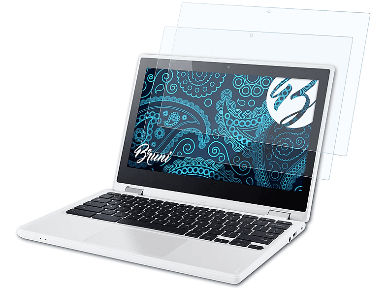 BRUNI 2x Basics-Clear Schutzfolie(für Google R11 Chromebook (Acer))