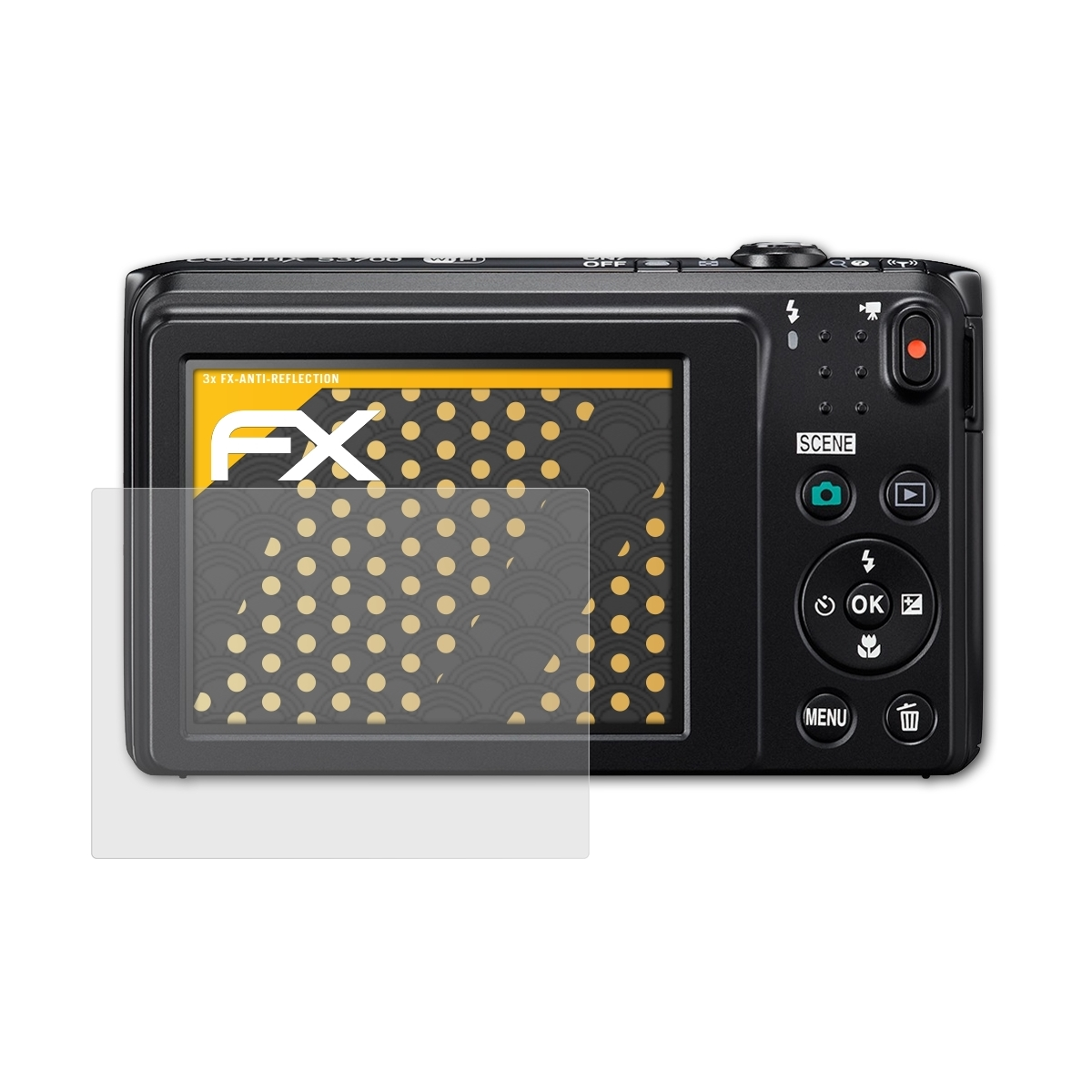 Displayschutz(für Coolpix ATFOLIX S3700) Nikon 3x FX-Antireflex