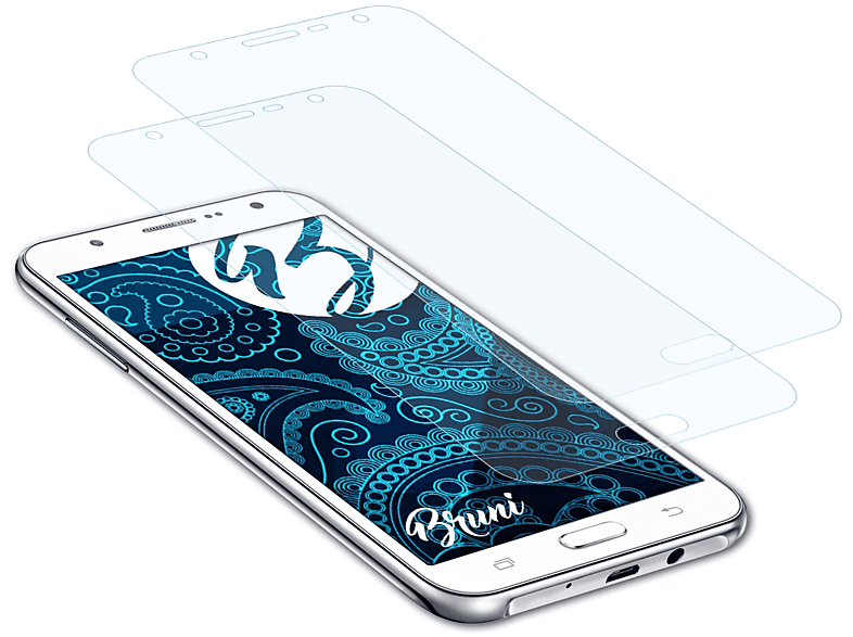 BRUNI 2x Basics-Clear Schutzfolie(für Samsung Galaxy J7 (2015))