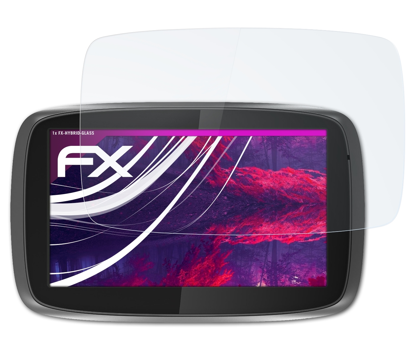 6000) TomTom FX-Hybrid-Glass ATFOLIX Schutzglas(für Trucker