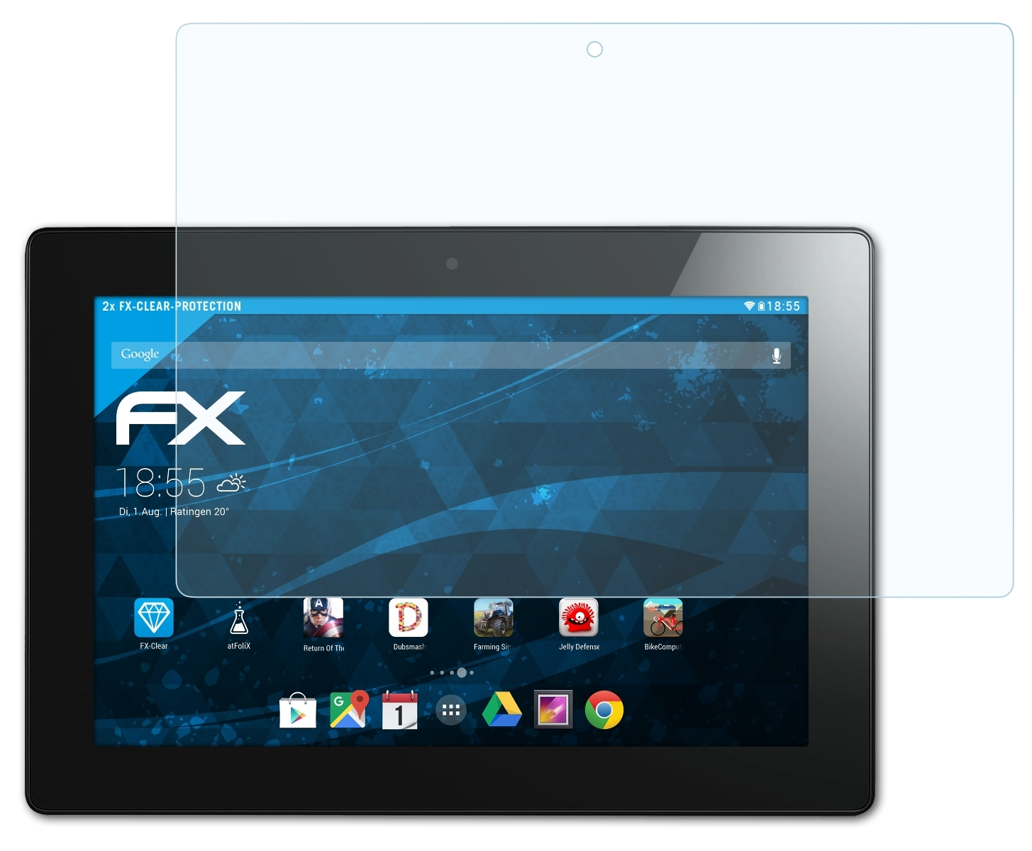 ATFOLIX 2x FX-Clear Displayschutz(für Lenovo IdeaTab S6000)