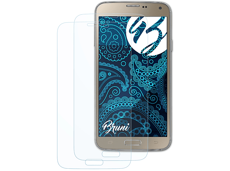 BRUNI 2x Basics-Clear Schutzfolie(für Samsung Galaxy S5 Neo (G903F))
