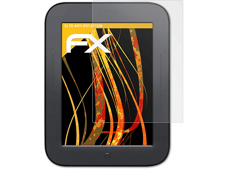 ATFOLIX 2x FX-Antireflex Displayschutz(für Barnes & Noble NOOK Simple Touch)