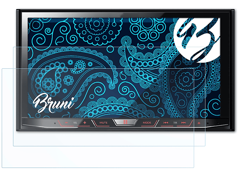 BRUNI 2x Basics-Clear Schutzfolie(für Pioneer AVH-X8600BT)
