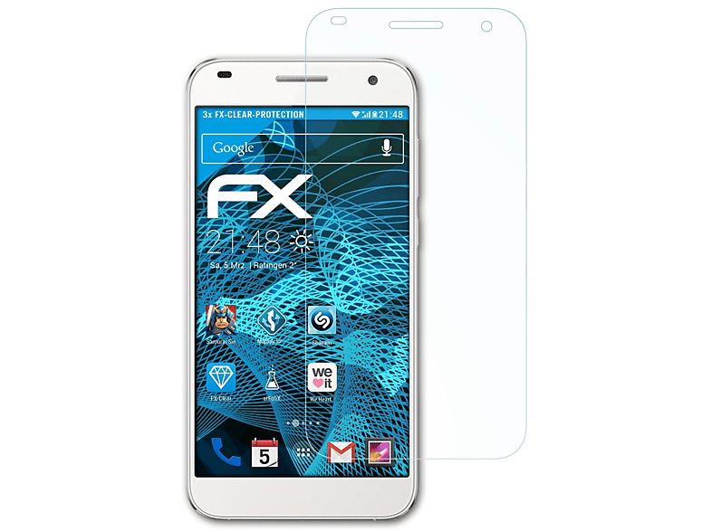 ATFOLIX 3x FX-Clear Displayschutz(für Huawei Ascend G7)