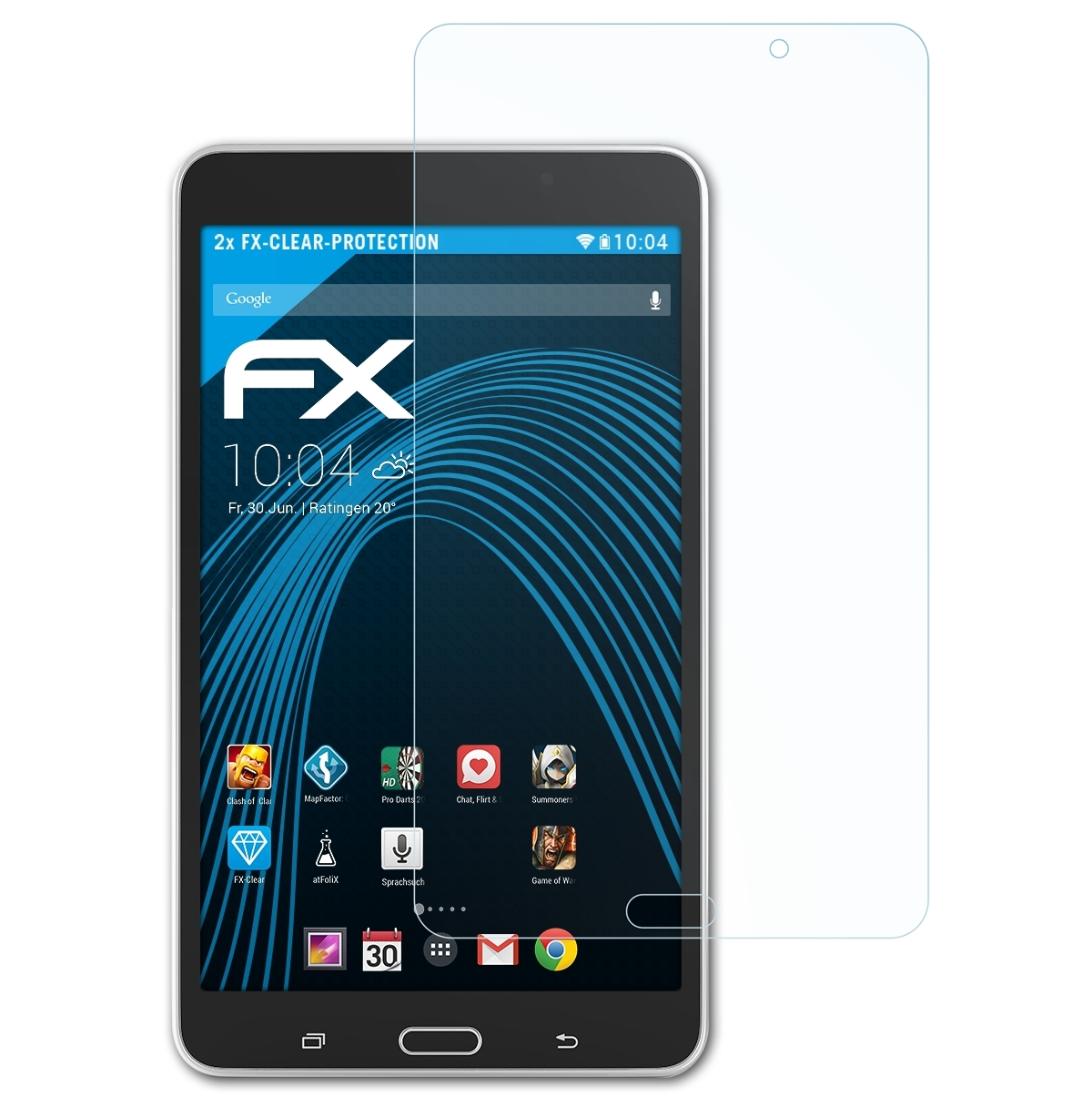 ATFOLIX 2x FX-Clear Displayschutz(für Samsung 4 Tab NOOK) Galaxy