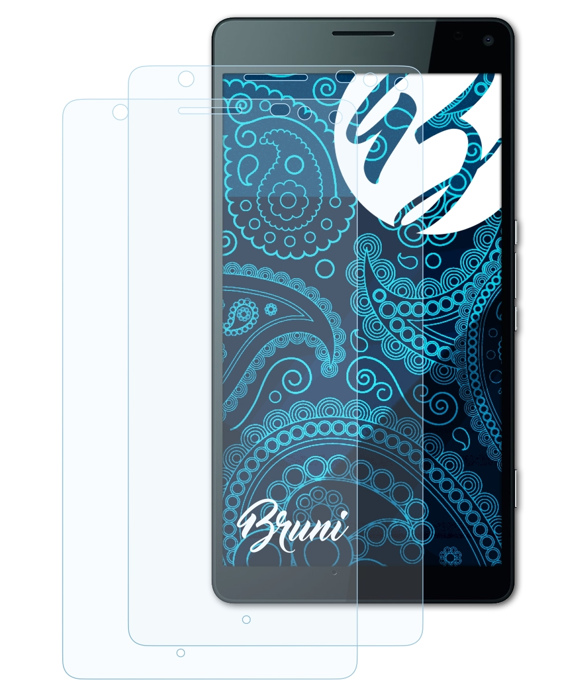 BRUNI 2x Basics-Clear Schutzfolie(für XL) Microsoft 950 Lumia