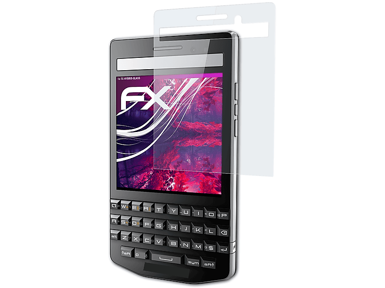 ATFOLIX P9983) Blackberry Schutzglas(für FX-Hybrid-Glass