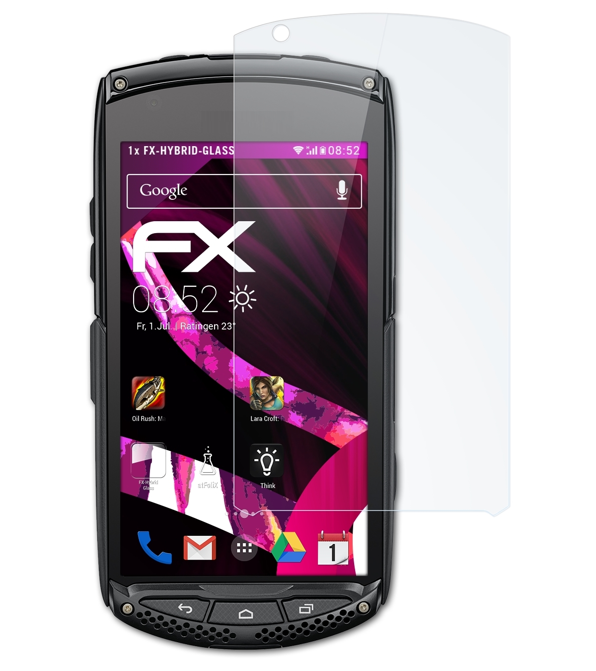 ATFOLIX FX-Hybrid-Glass Schutzglas(für Kyocera Torque KC-S701)