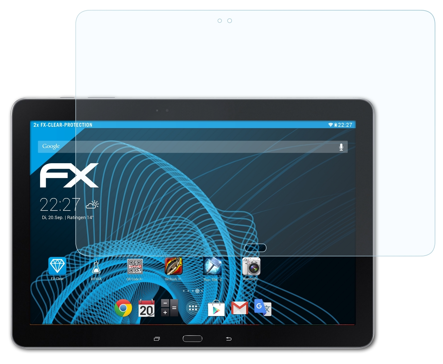 ATFOLIX 2x FX-Clear Displayschutz(für Samsung (SM-T900)) Galaxy TabPro 12.2 Wi-Fi