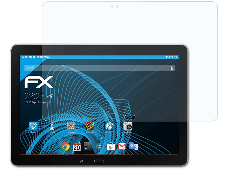 ATFOLIX 2x FX-Clear Displayschutz(für TabPro (SM-T900)) 12.2 Samsung Galaxy Wi-Fi