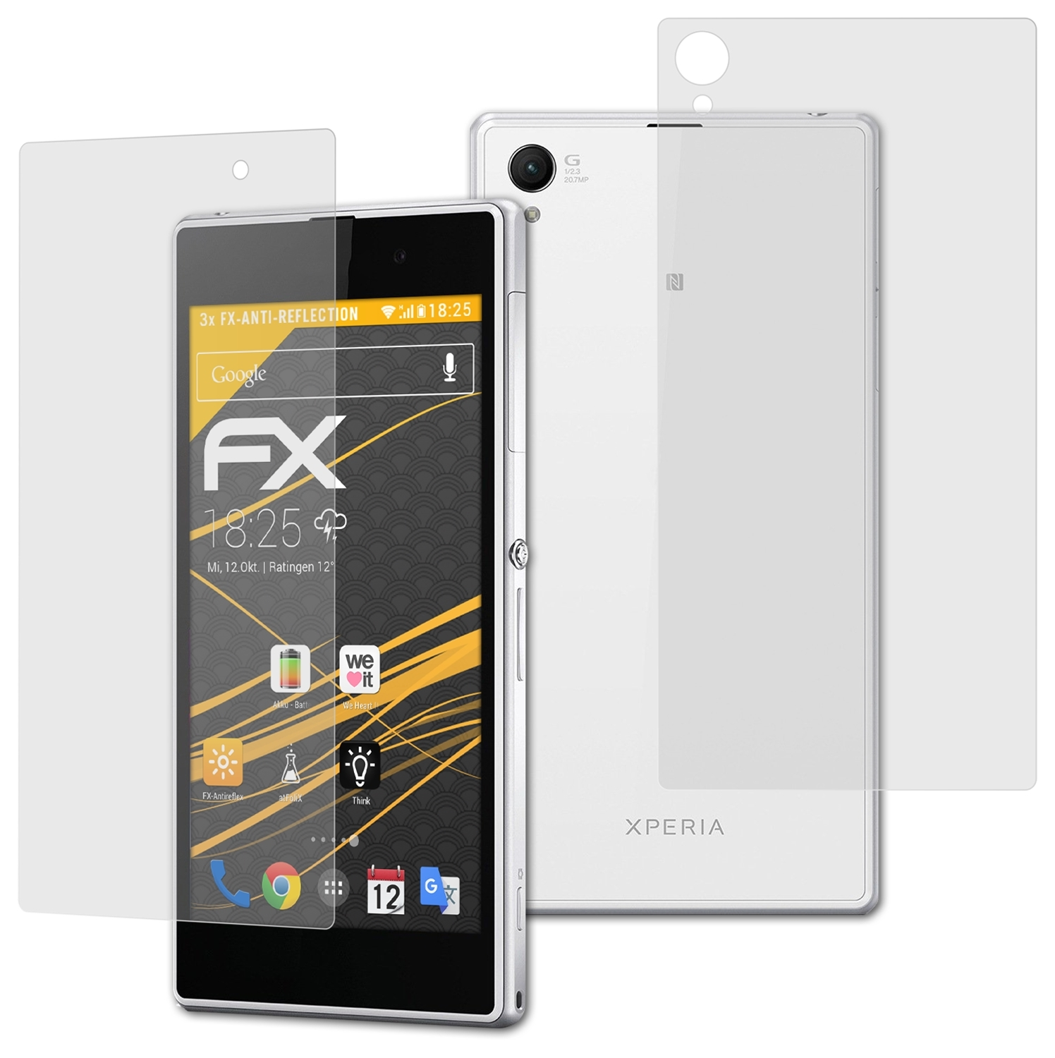 FX-Antireflex Sony Xperia Displayschutz(für ATFOLIX Z1) 3x