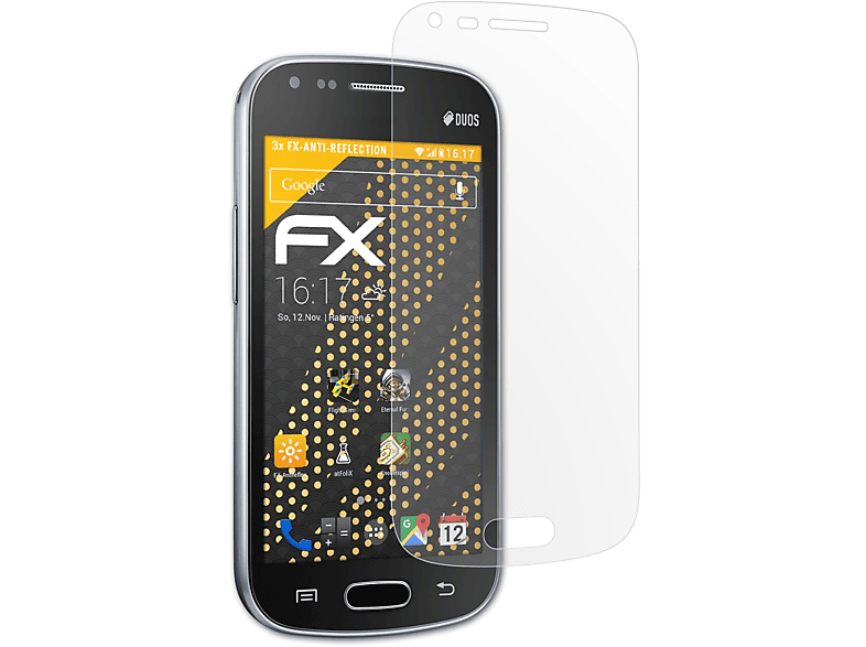 ATFOLIX 3x FX-Antireflex Displayschutz(für Samsung Galaxy S Duos 2) | Displayschutzfolien & Gläser