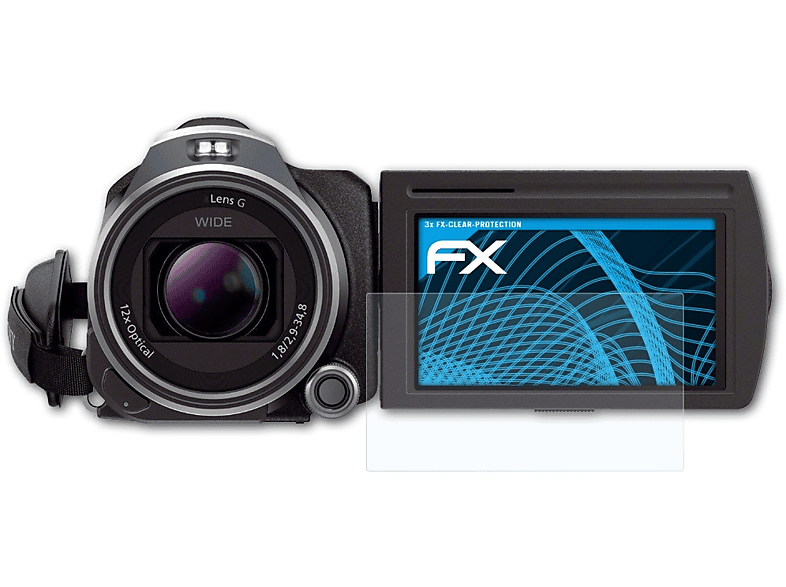 ATFOLIX 3x FX-Clear Displayschutz(für Sony HDR-PJ810E)