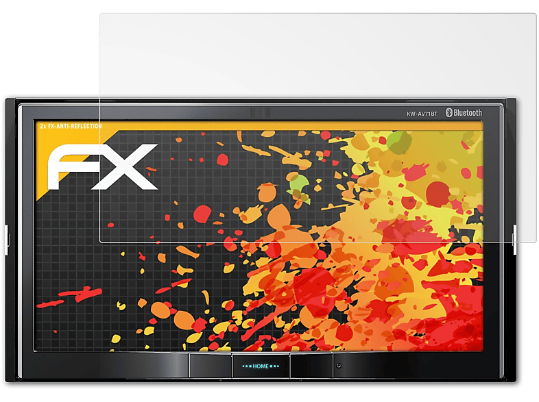 JVC 2x KW-AV61BTE) ATFOLIX FX-Antireflex Displayschutz(für