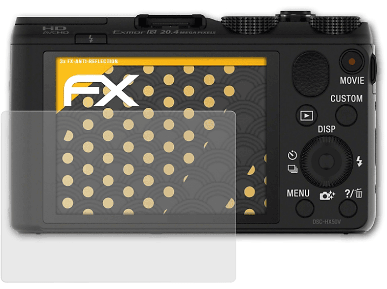 ATFOLIX 3x FX-Antireflex Displayschutz(für Sony DSC-HX50V)