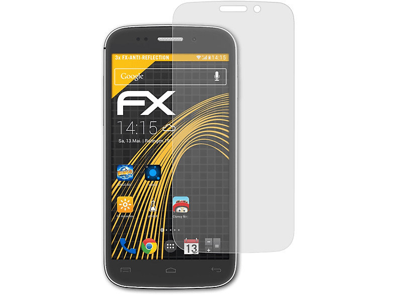 Displayschutz(für ATFOLIX Wiko 3x Stairway) FX-Antireflex
