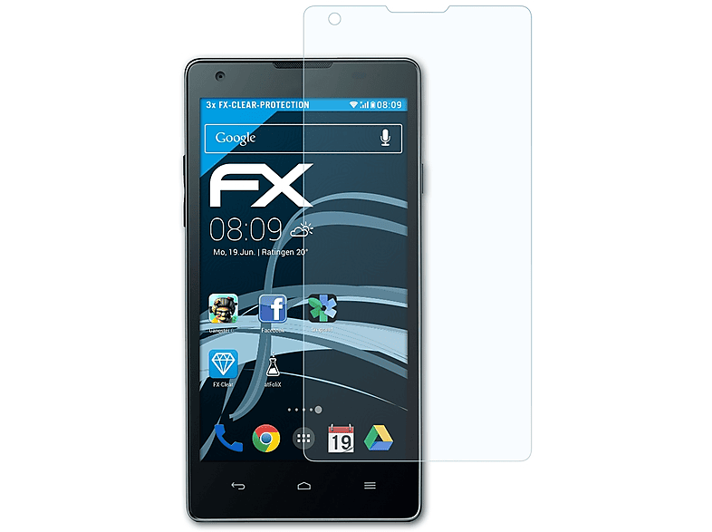 ATFOLIX 3x FX-Clear Displayschutz(für Huawei Ascend G700)