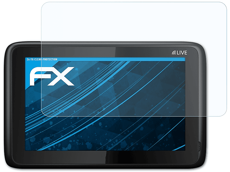 ATFOLIX 3x FX-Clear Displayschutz(für TomTom PRO 5150 Truck Live)