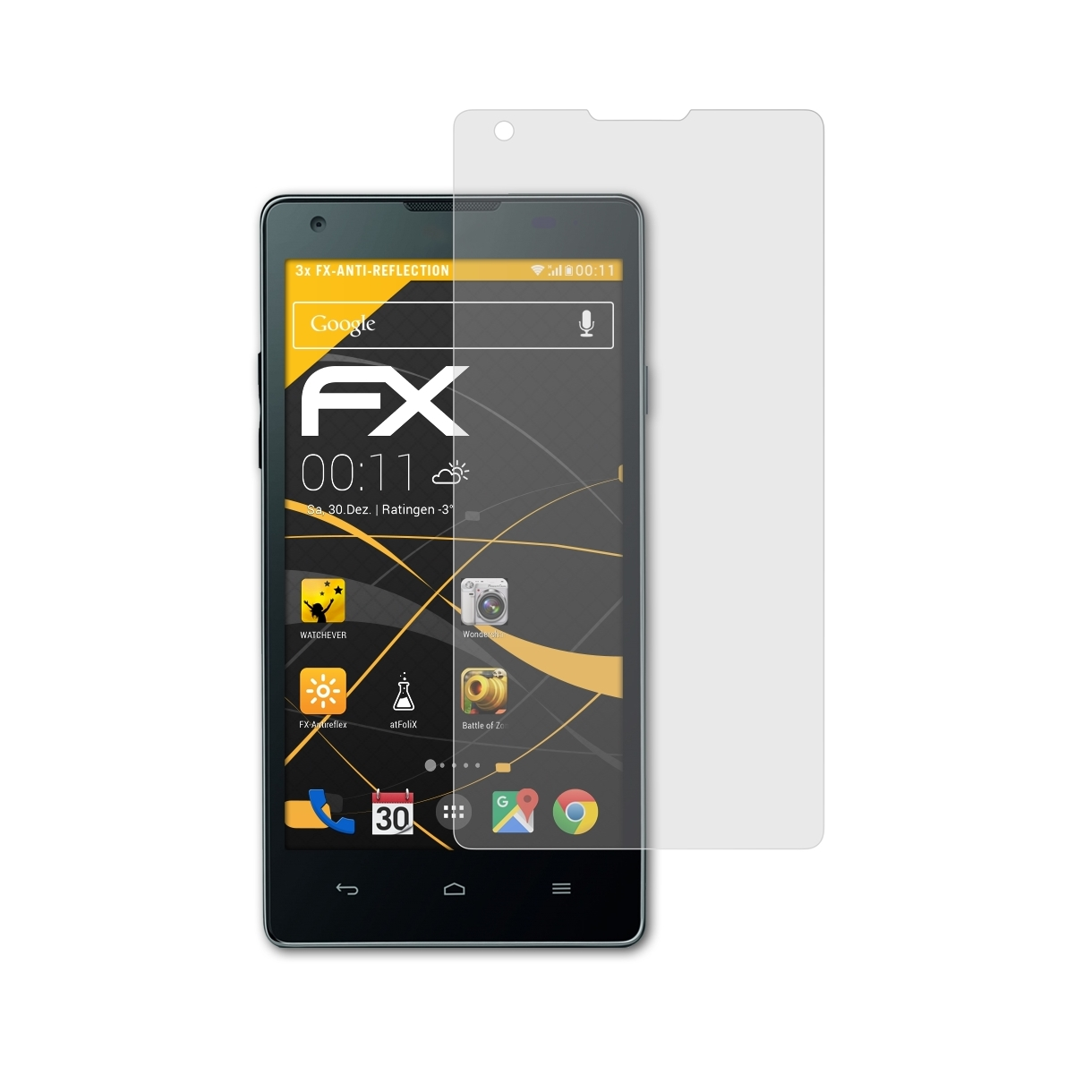 3x ATFOLIX FX-Antireflex Huawei Ascend G700) Displayschutz(für