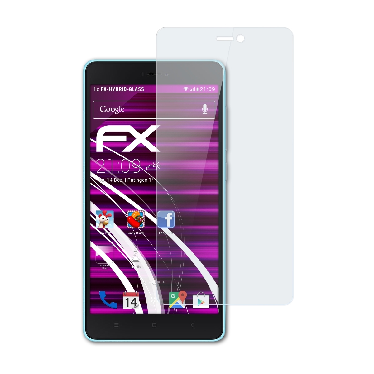 ATFOLIX FX-Hybrid-Glass Schutzglas(für Mi4c) Xiaomi